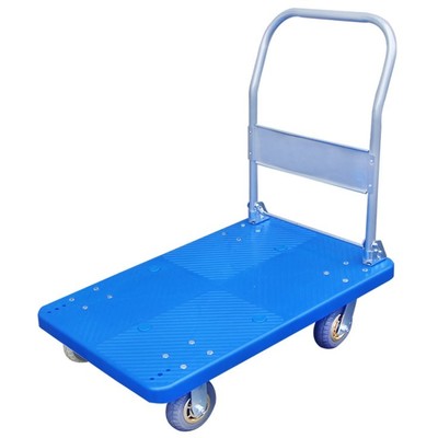 飛月 dx-200 靜音板車?yán)浄虏讳P鋼平板車搬運(yùn)塑料手推車 藍(lán)色 72*48cm承重300斤